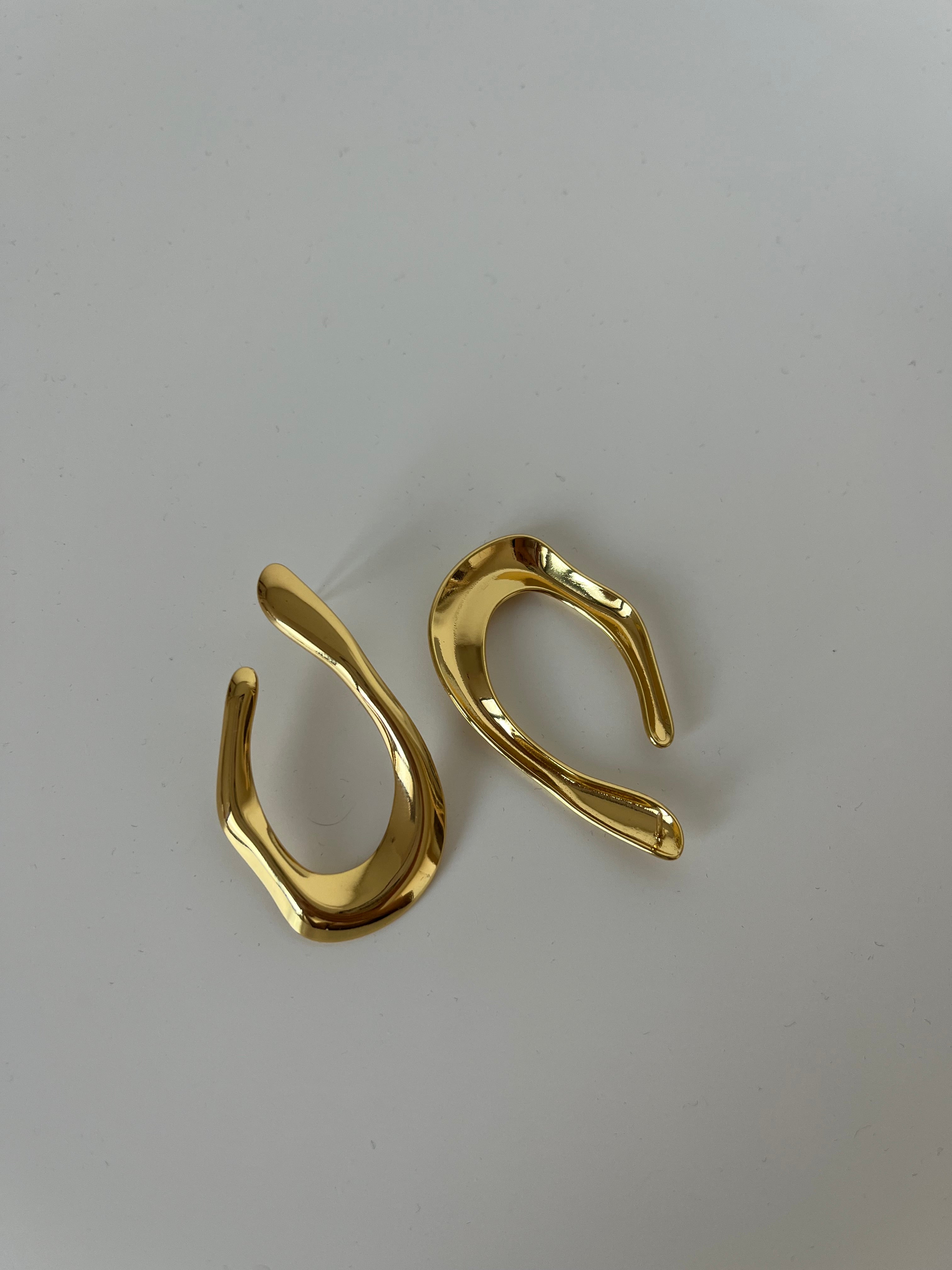 Golden Wave Earrings – Gold Tone Stainless Steel