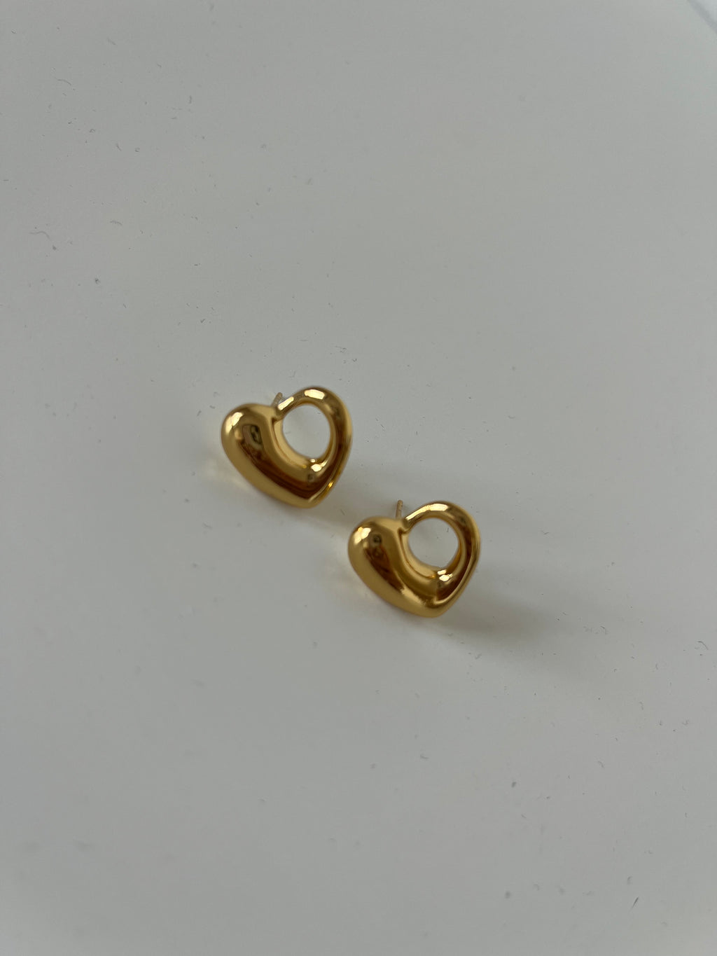 Heart Earrings | Gold Tone Stainless Steel
