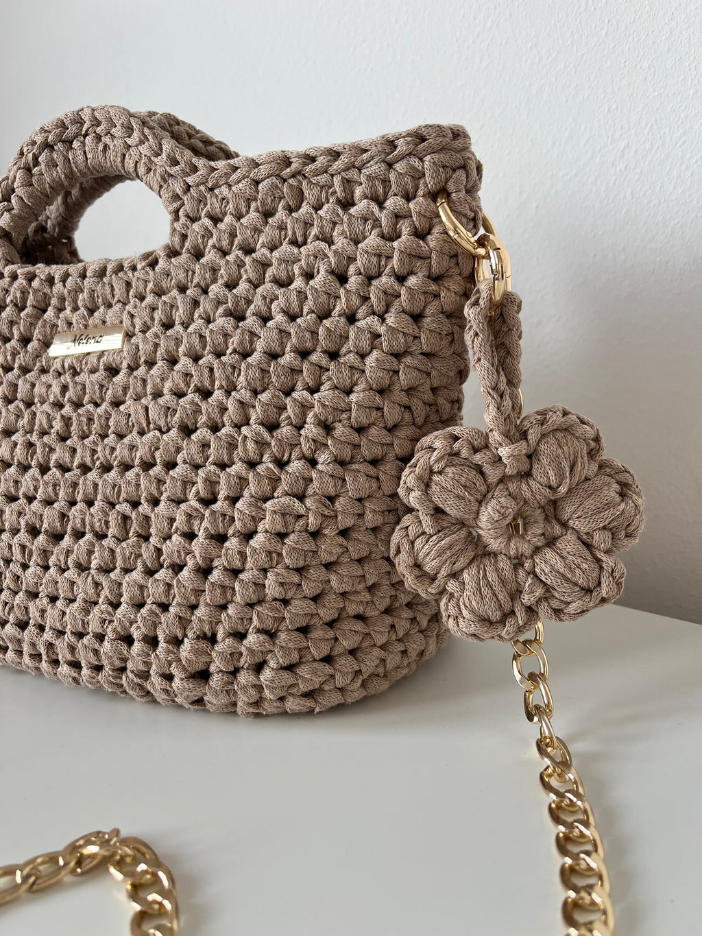 Beige Handmade Crochet Bag – Nelena Fashion