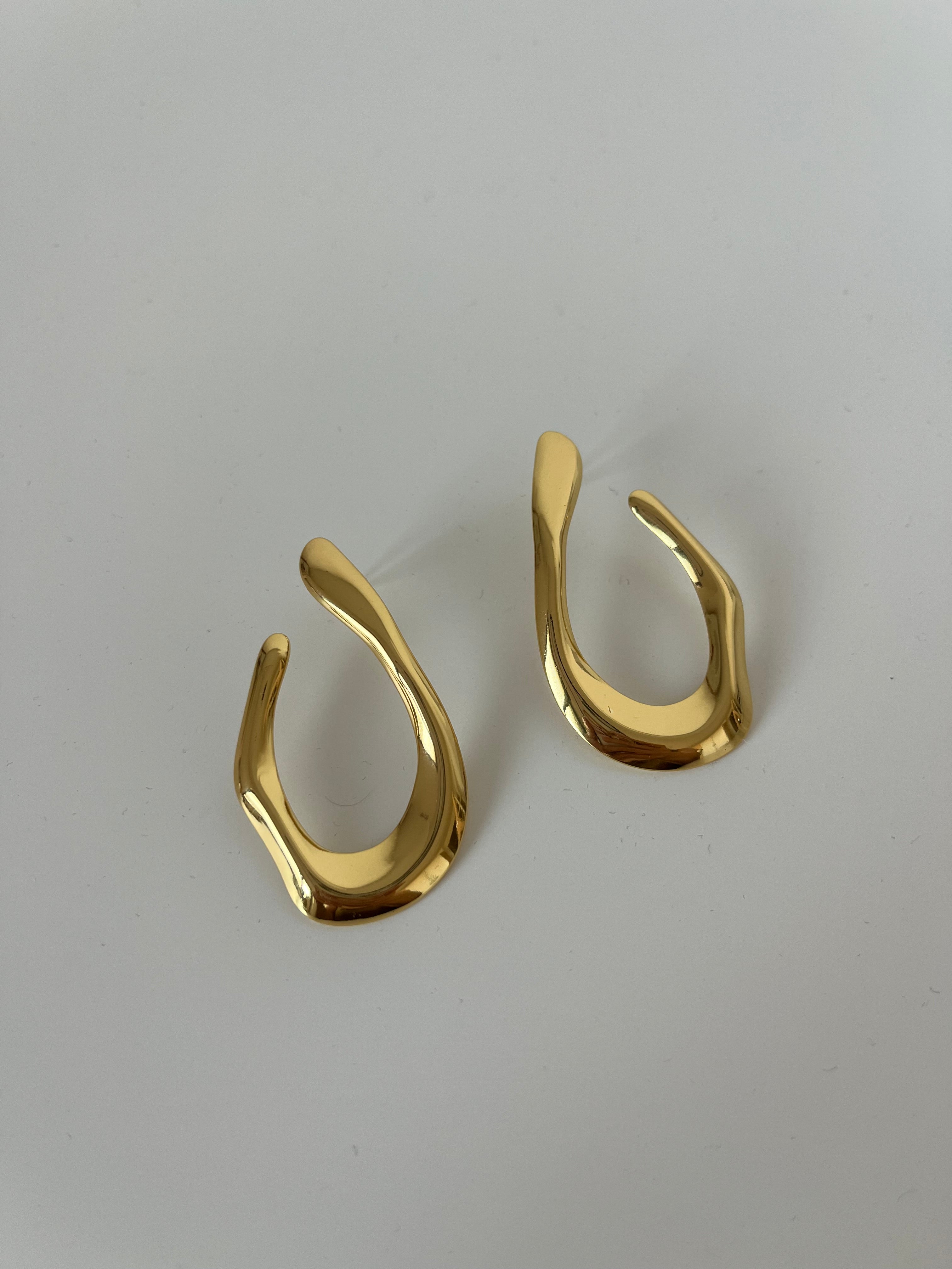 Golden Wave Earrings – Gold Tone Stainless Steel