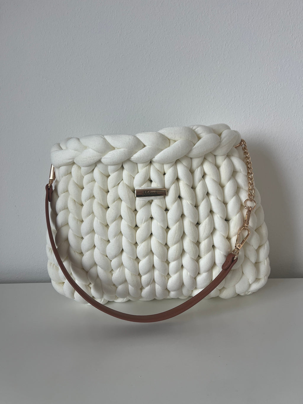 White Marshmallow – Handmade Chunky Shoulder Bag