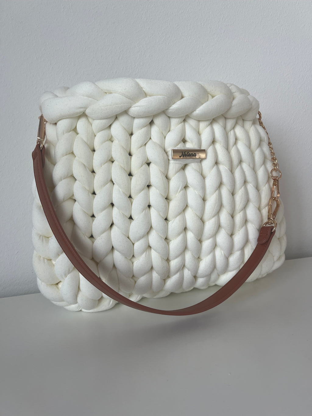 White Marshmallow – Handmade Chunky Shoulder Bag