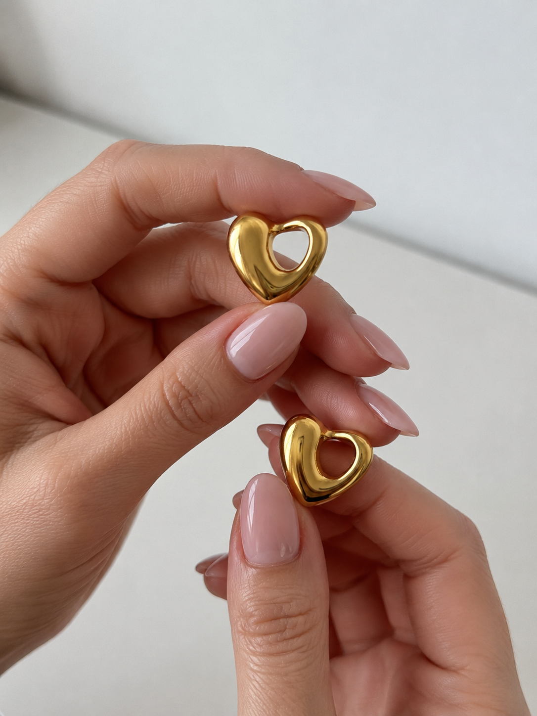 Heart Earrings | Gold Tone Stainless Steel