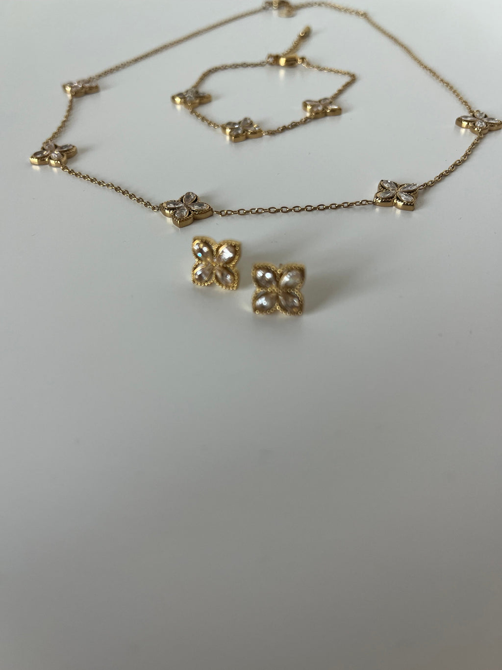 Floral Stainless Steel Jewelry Set