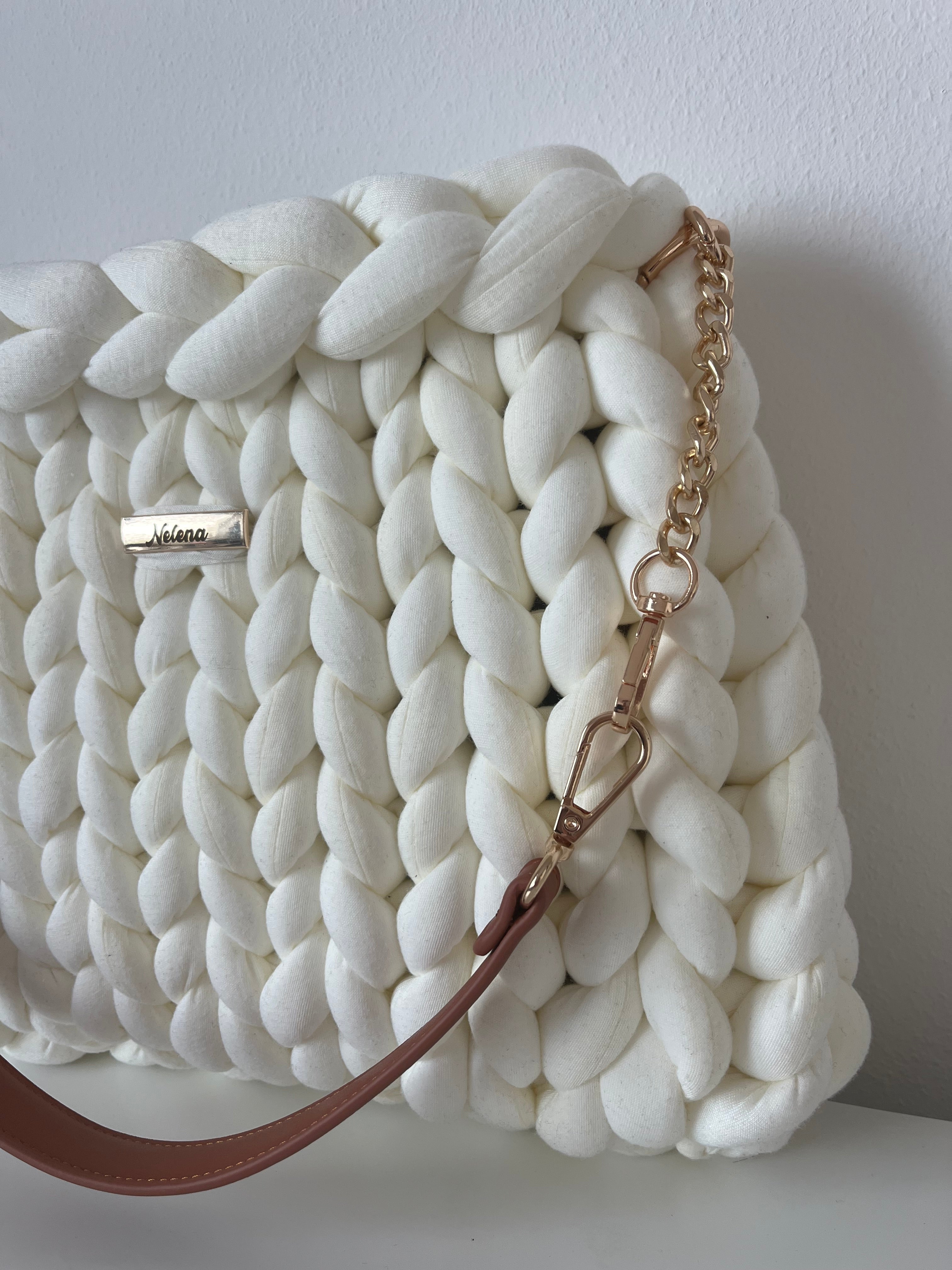 White Marshmallow – Handmade Chunky Shoulder Bag