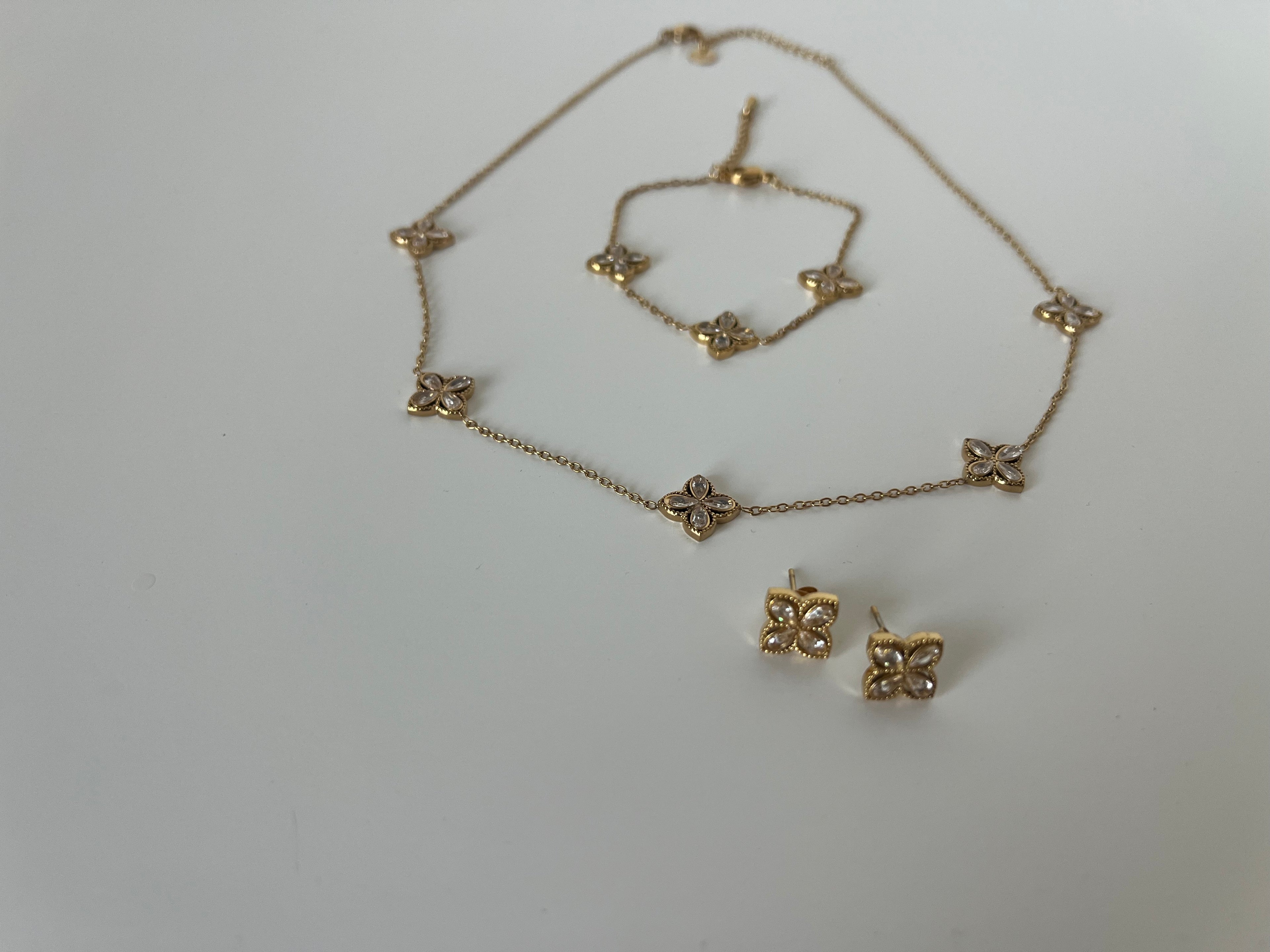 Floral Stainless Steel Jewelry Set