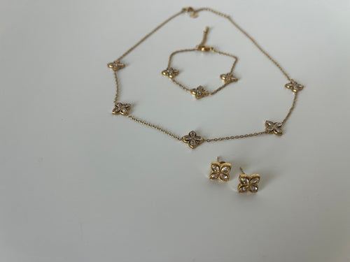 Floral Stainless Steel Jewelry Set