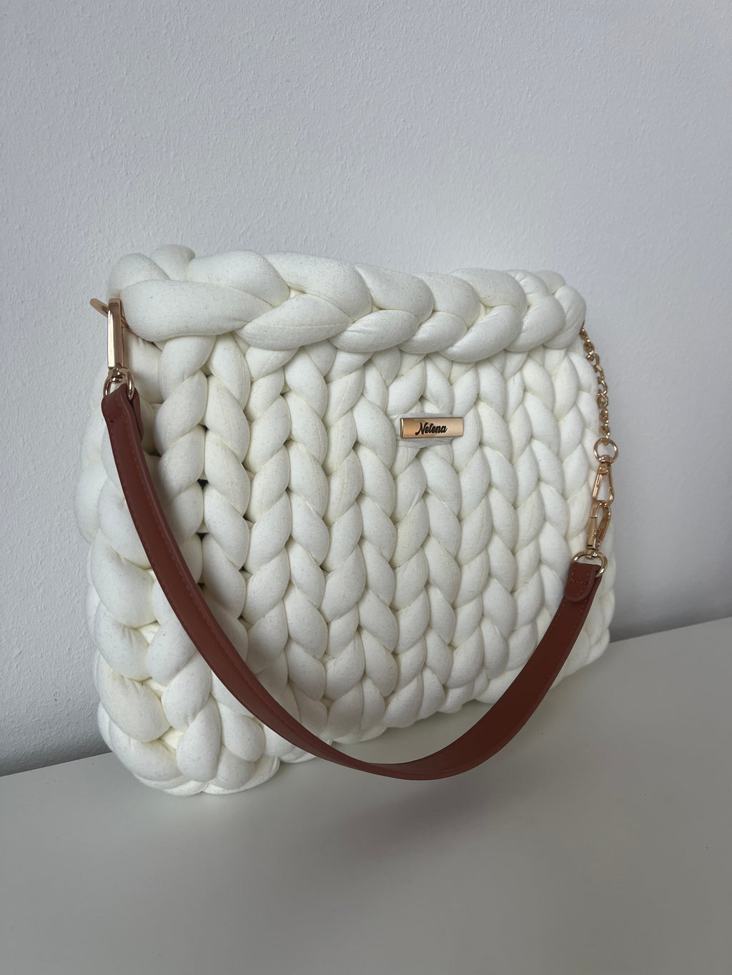 White Marshmallow – Handmade Chunky Shoulder Bag