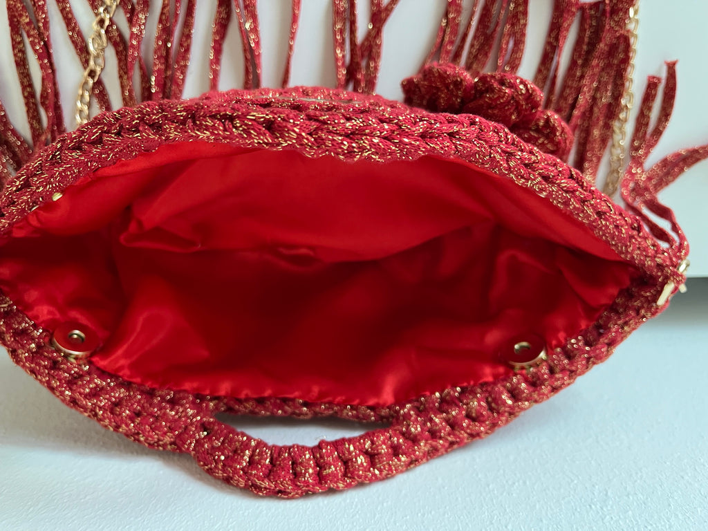 Ruby Glam Fringe Bag