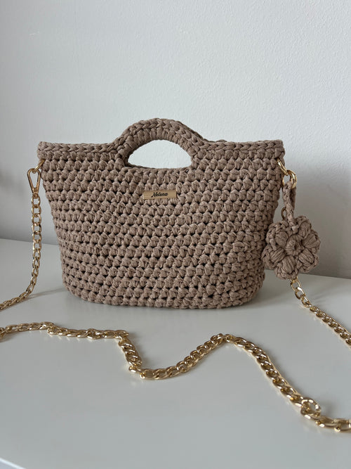 Beige Handmade Crochet Bag – Nelena Fashion