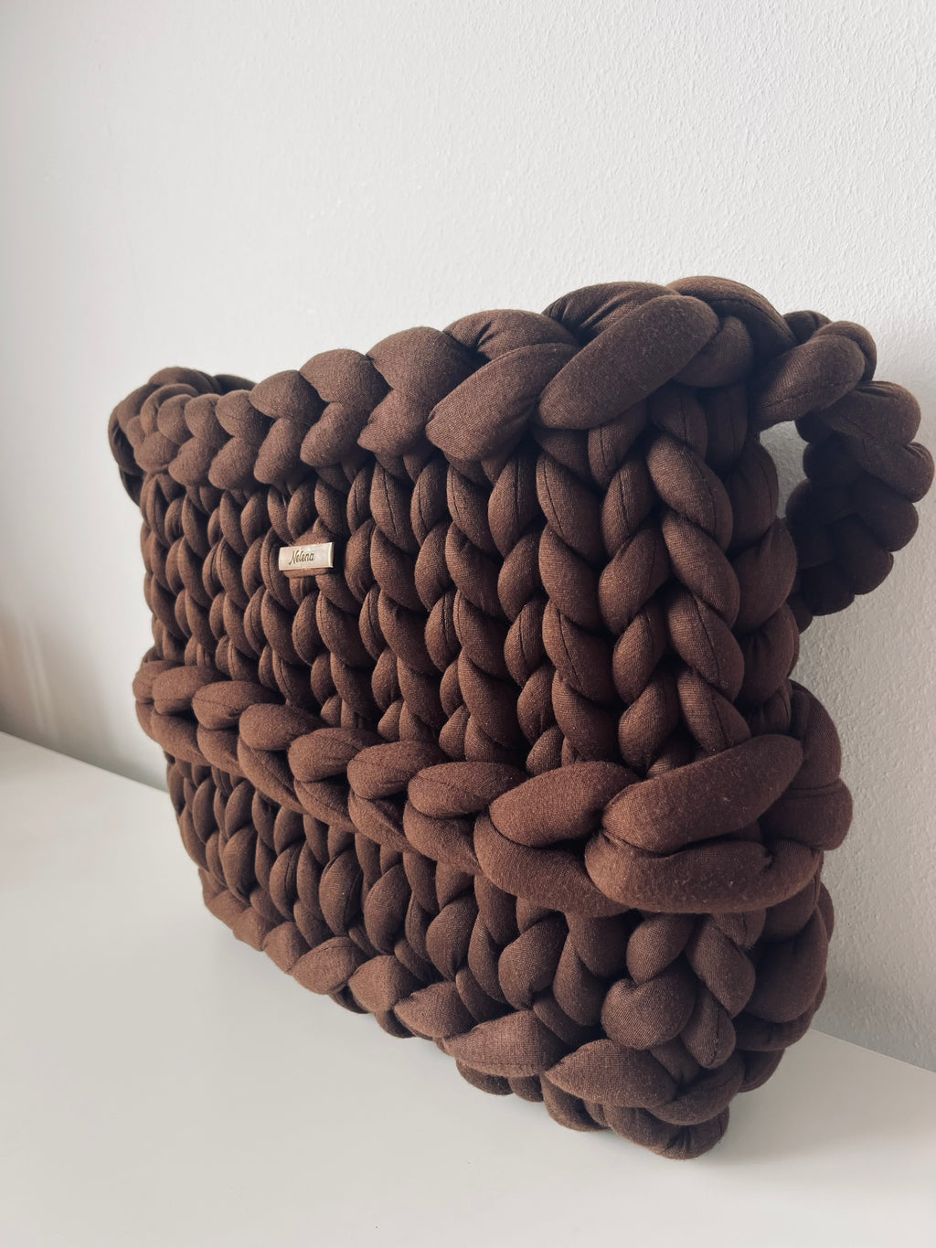 Waffle Brown Handmade Tote Bag