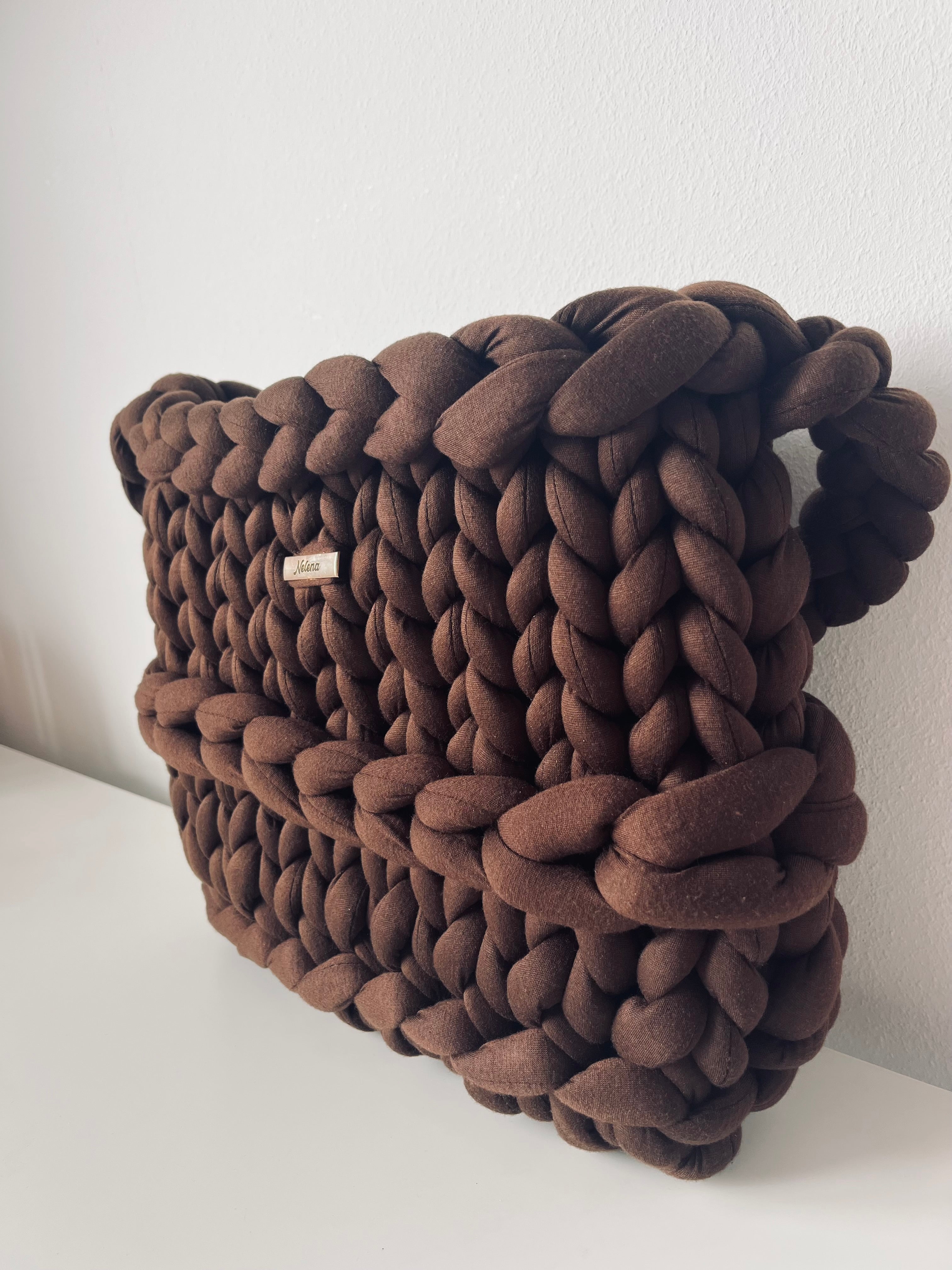 Waffle Brown Handmade Tote Bag