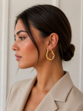 Golden Wave Earrings – Gold Tone Stainless Steel
