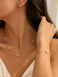 Floral Stainless Steel Jewelry Set