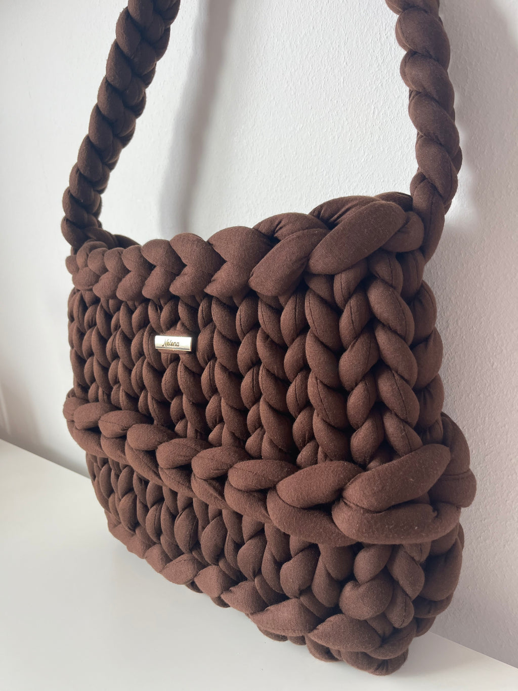 Waffle Brown Handmade Tote Bag