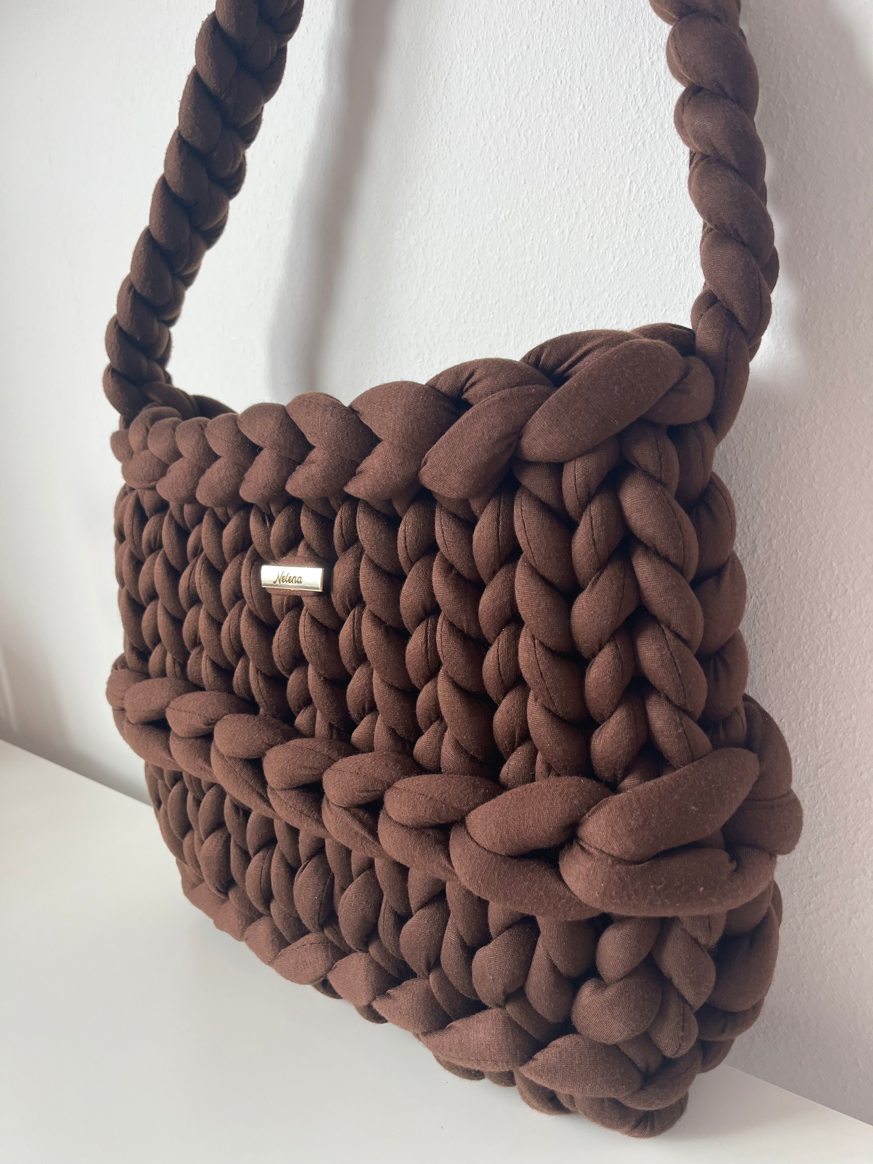 Waffle Brown Handmade Tote Bag