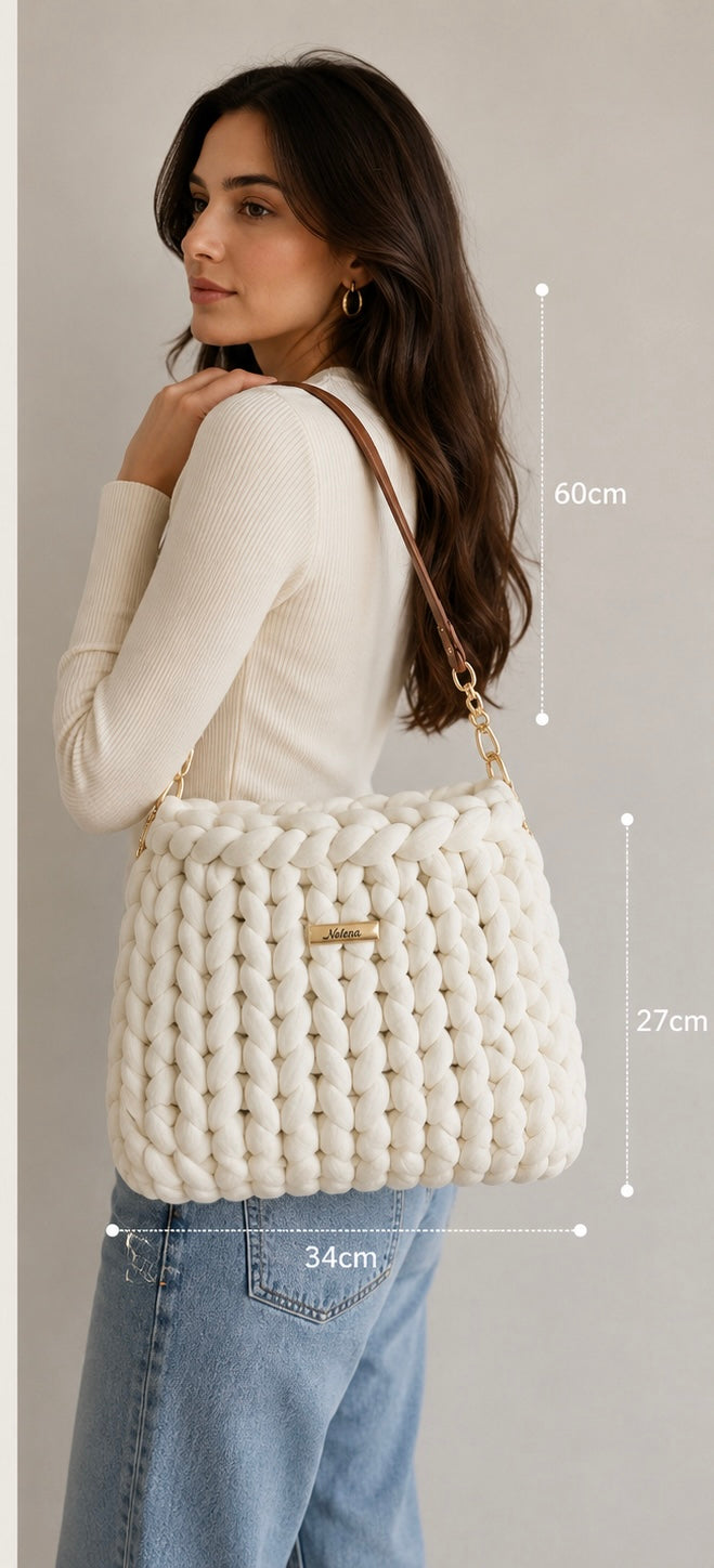 White Marshmallow – Handmade Chunky Shoulder Bag