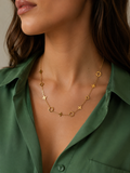 Gold Stainless Steel Clover Charm Necklace